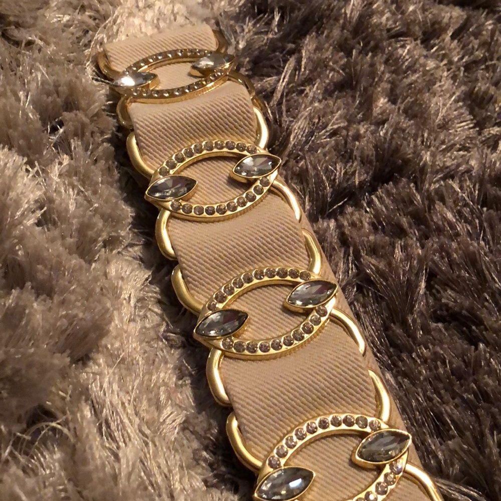 BEBE BELT/Beige & Gold